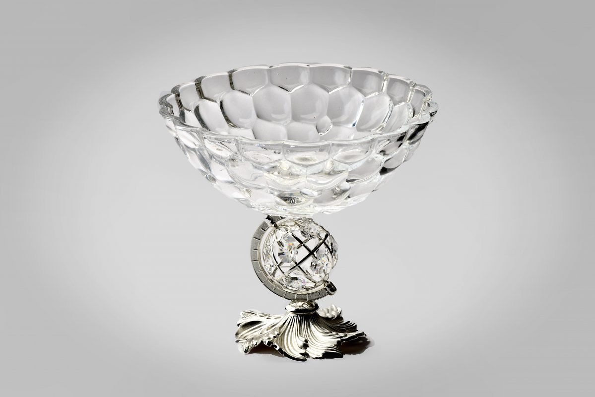 Glass Globe Silver Bowl