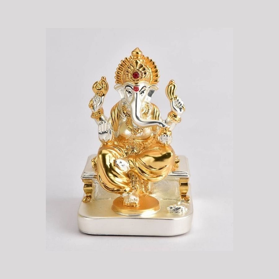 Silver and Gold Ganesha Murti