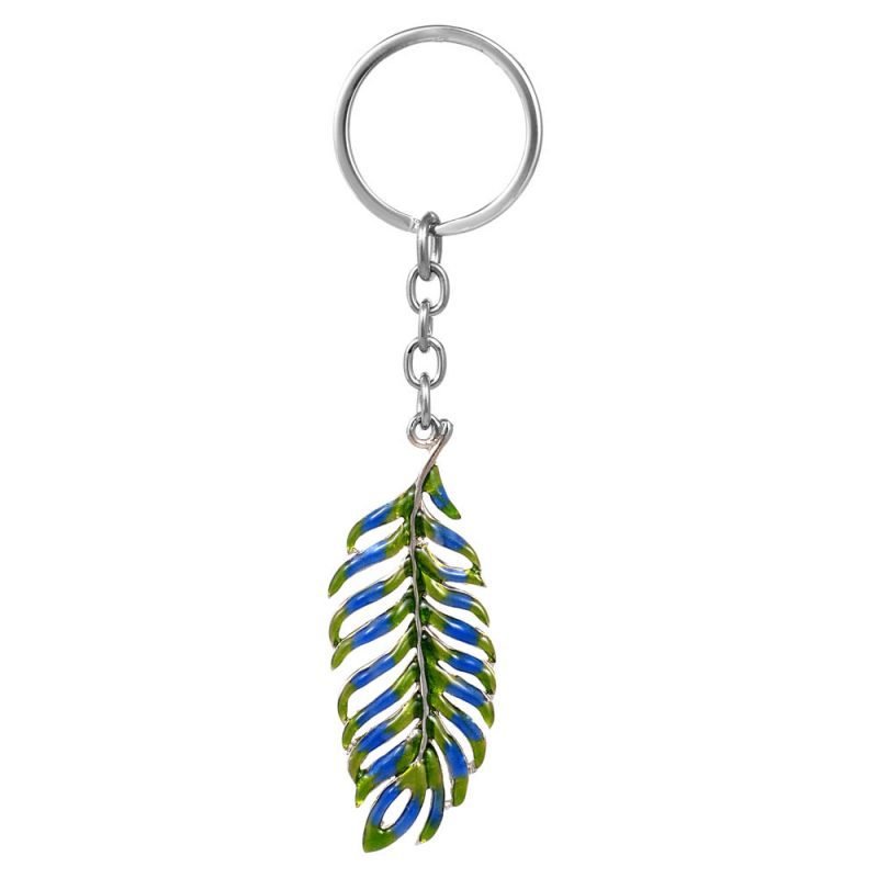 Mor Pankh Enamelled Silver Keychain