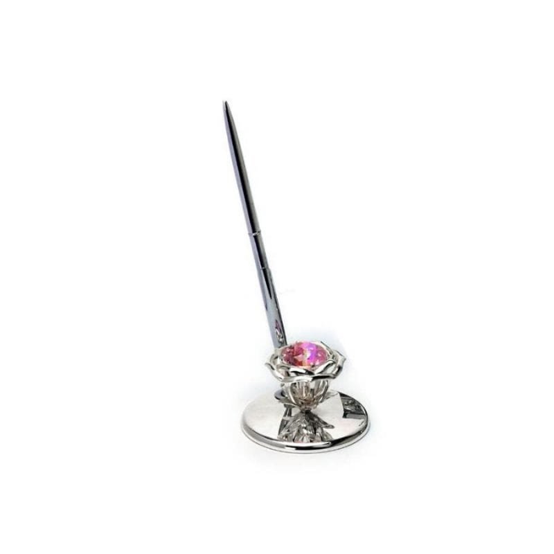 Pen stand with pink Crystal