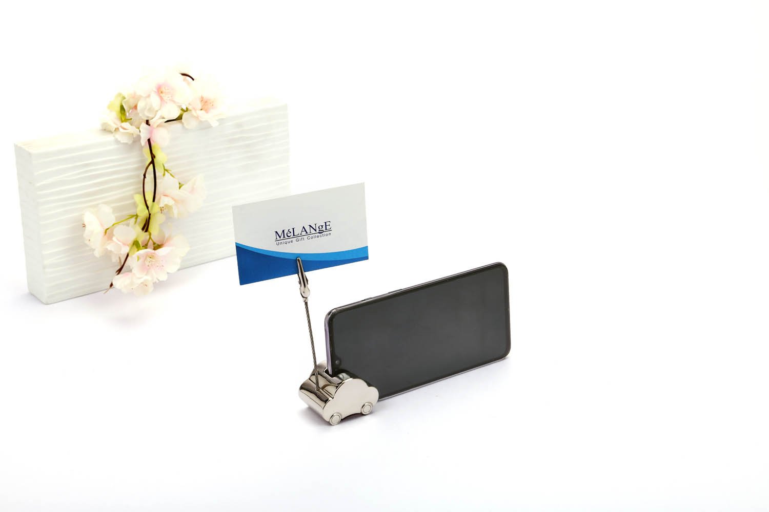 CAR DESIGN MOBILE HOLDER AND CARD CLIPPER