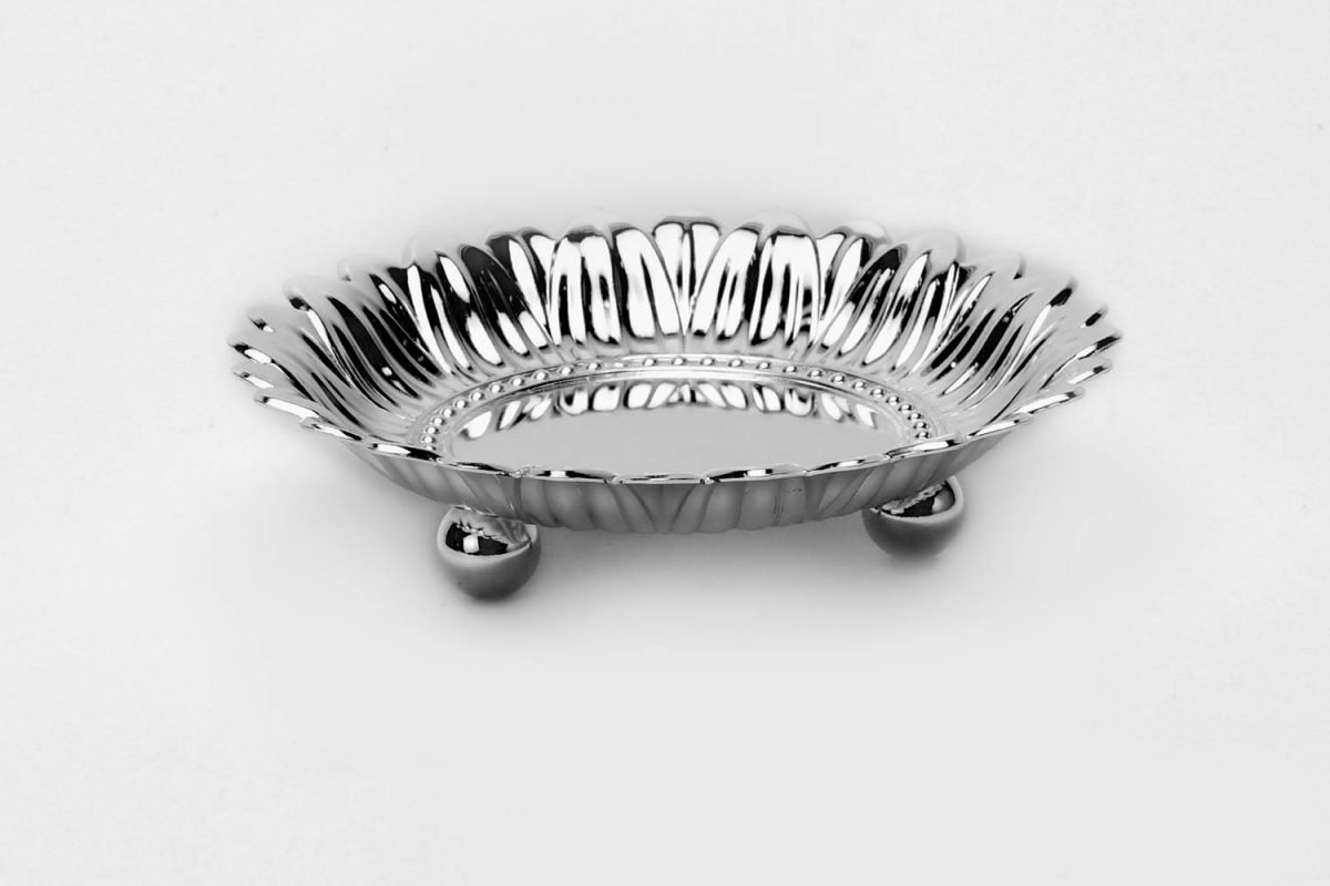 Round Carved Silver bowl