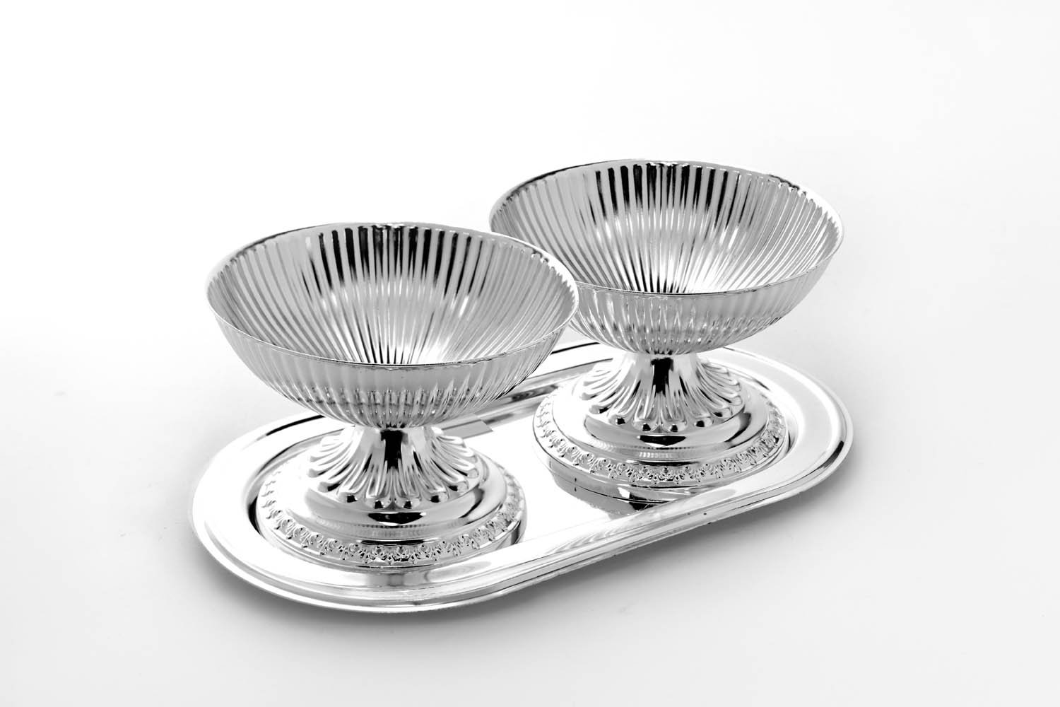 Fluted Design Silver Ice Cream Bowl