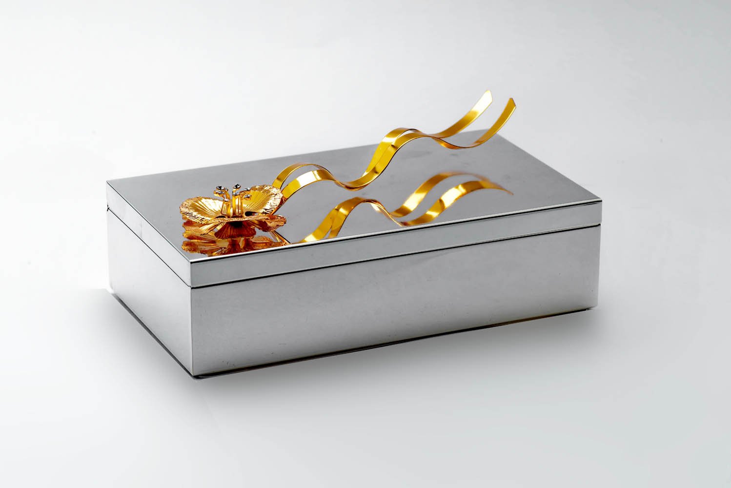 Golden Flower Silver Box