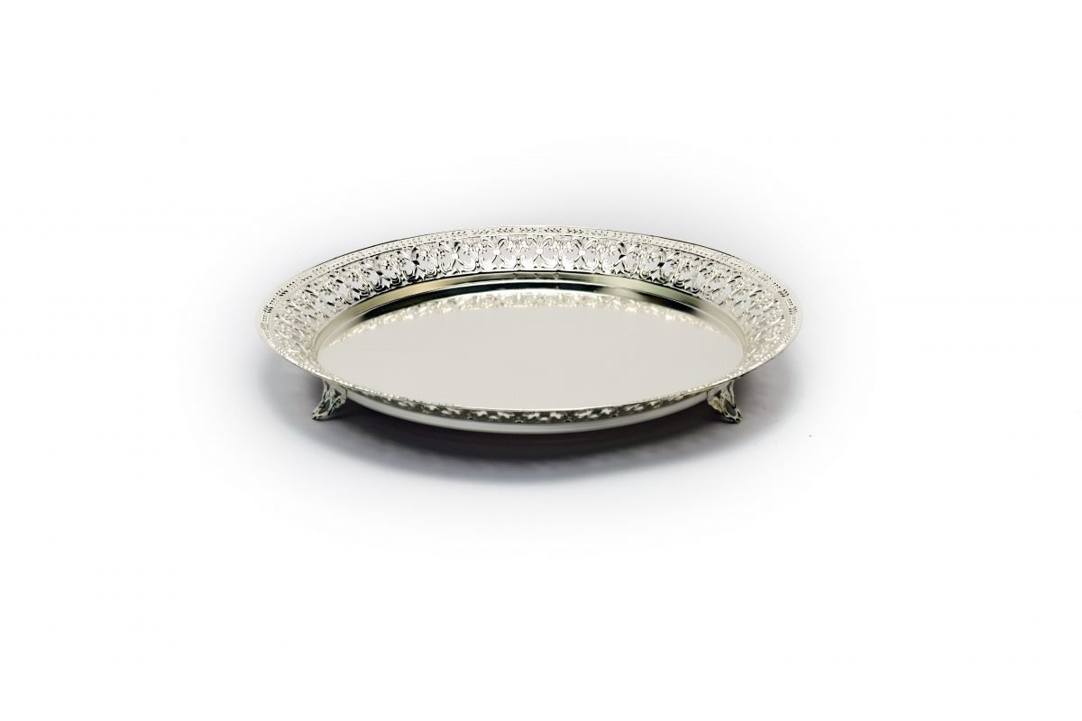 Round Cutwork Silver Platter