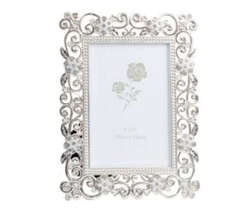 rose crystal studded photo frame