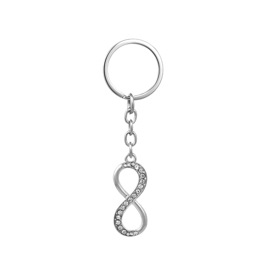 Infinity Crystal Silver Keychain