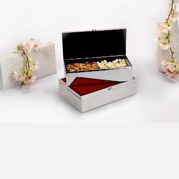 Red Ripple Design Silver Box