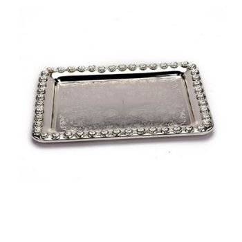 silver tray flower borderd