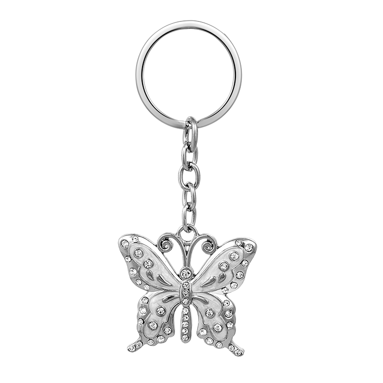 Gem Studded Butterfly Keychain