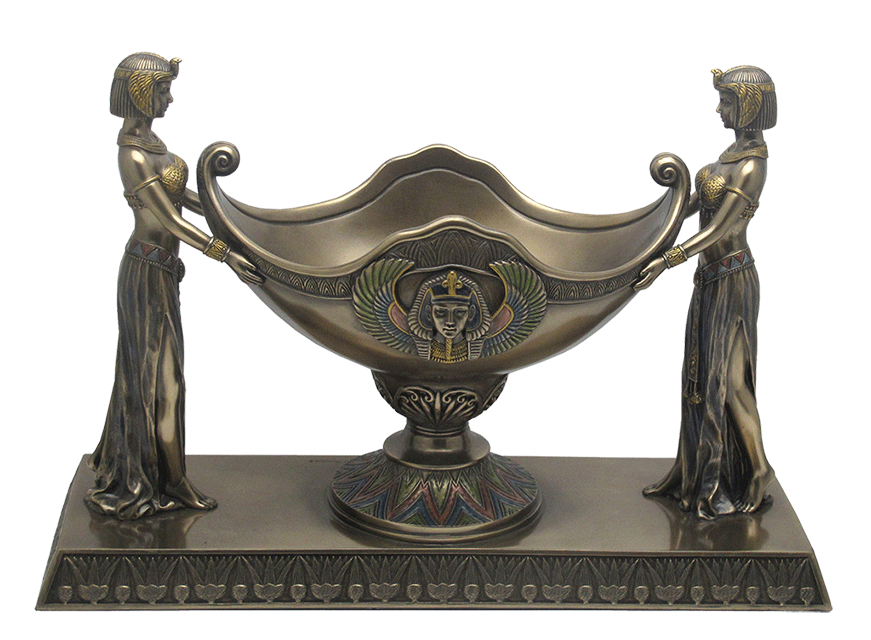 Resin Egyptian Maidens Coupe Centerpiece