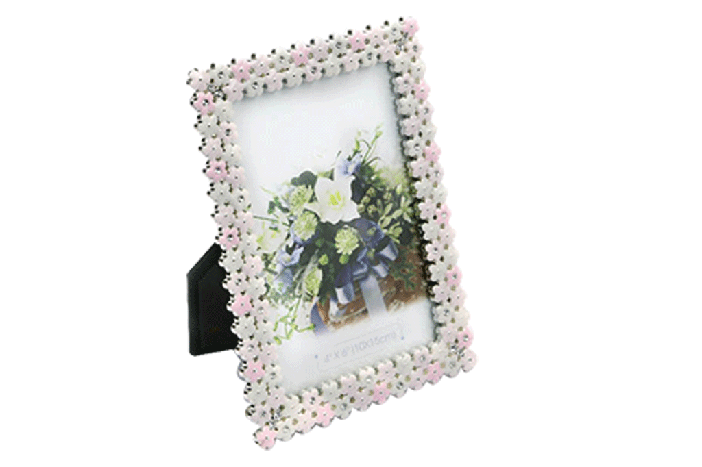 Multicolored Flower Patterned Photo Frame