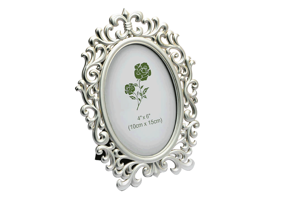 Silver Royal Photo Frame With Curve Designs