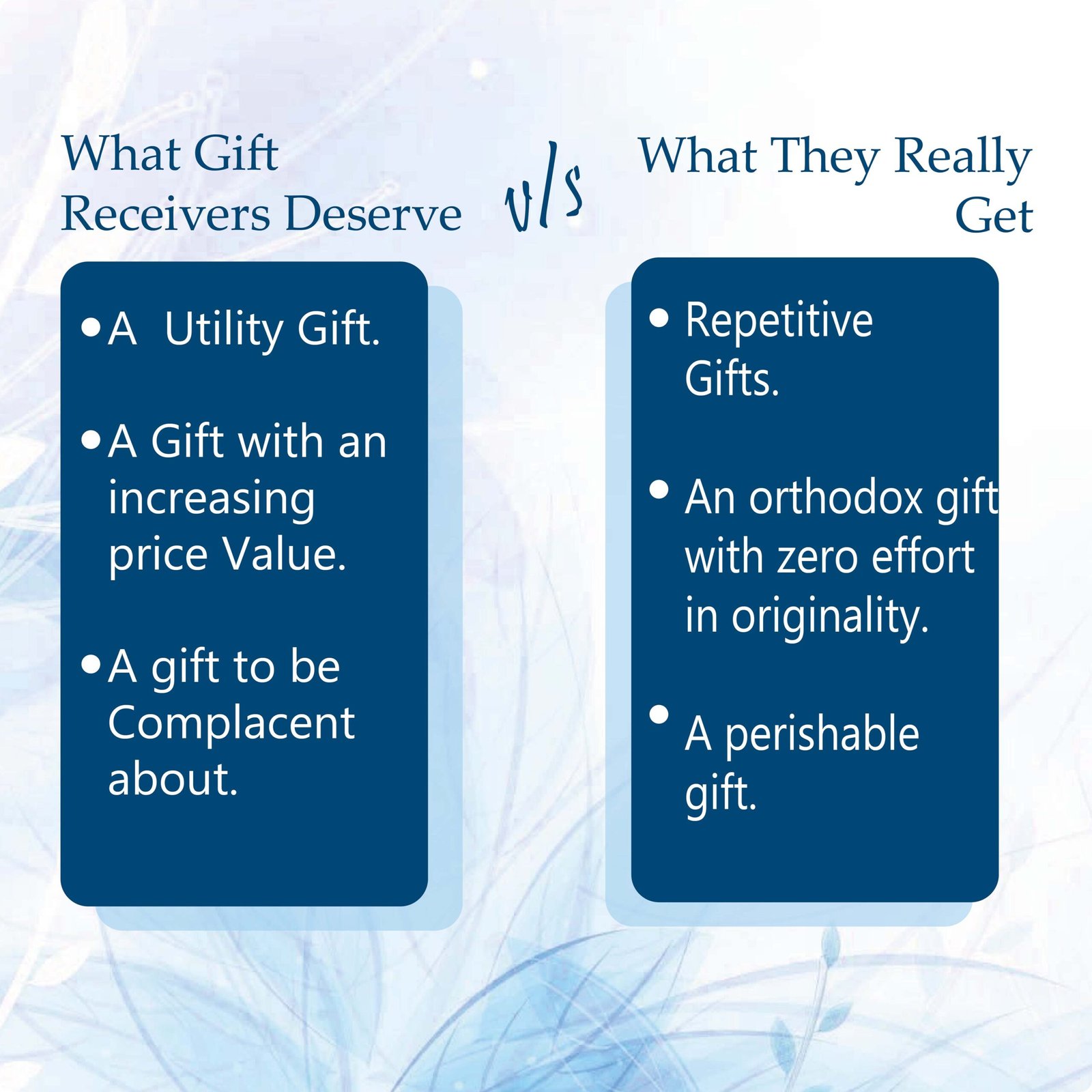 comparison of other gifts and silver plated gifts by melange