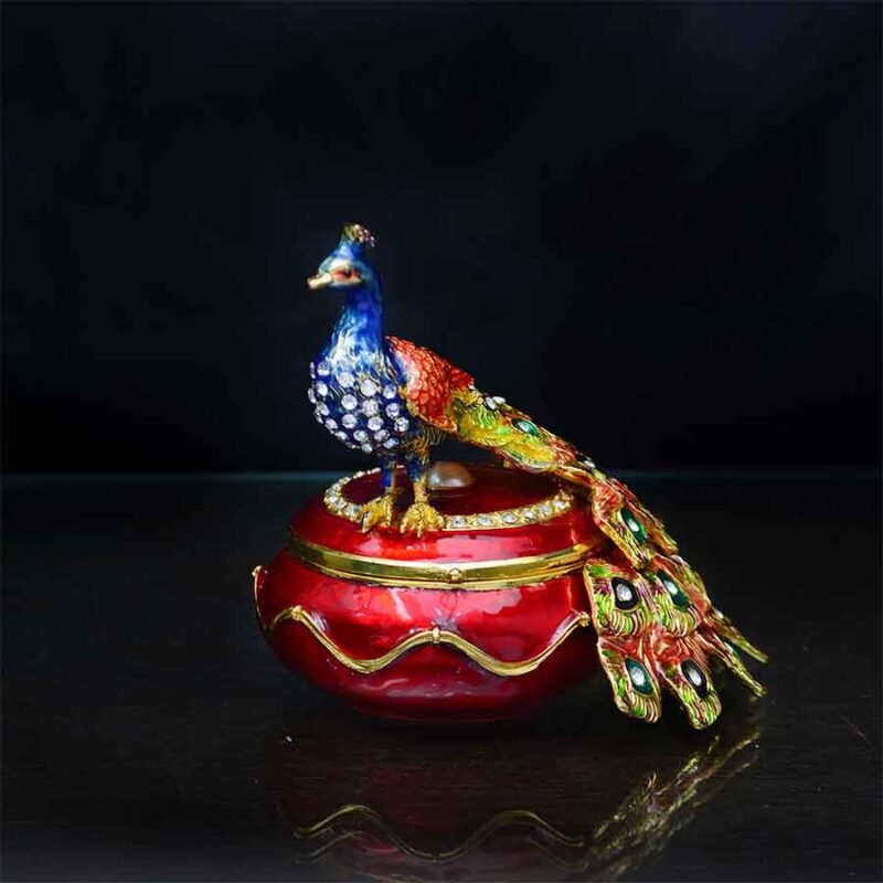 Peacock Accent Jewellery Box