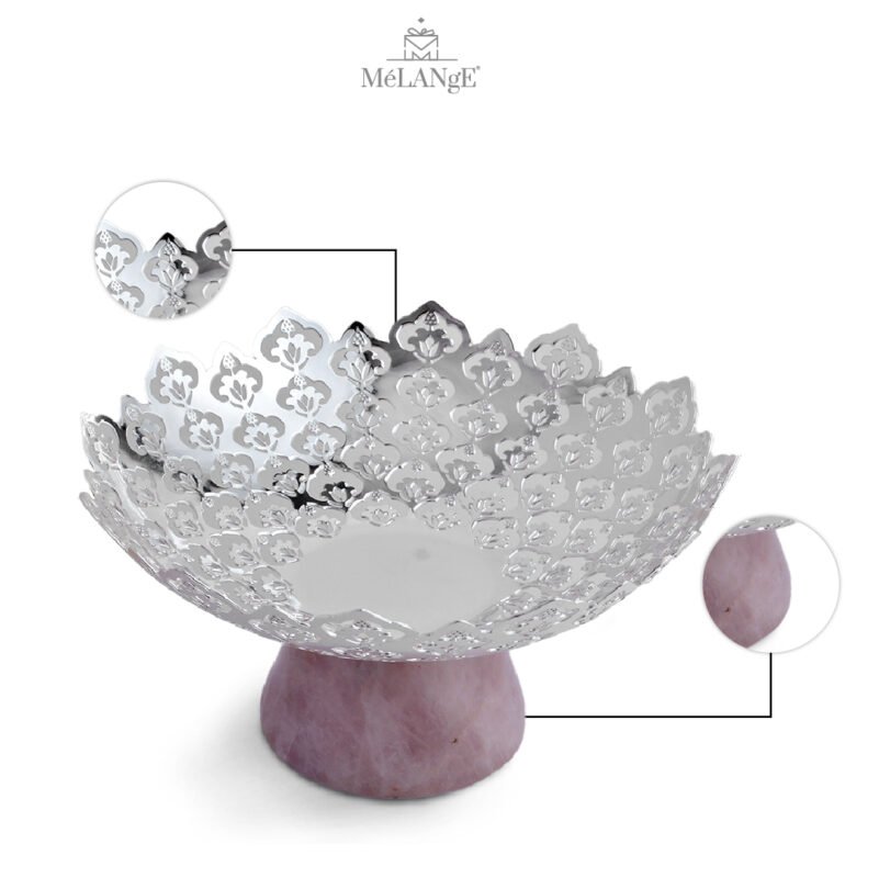 Flower Bowl On Rose Quartz