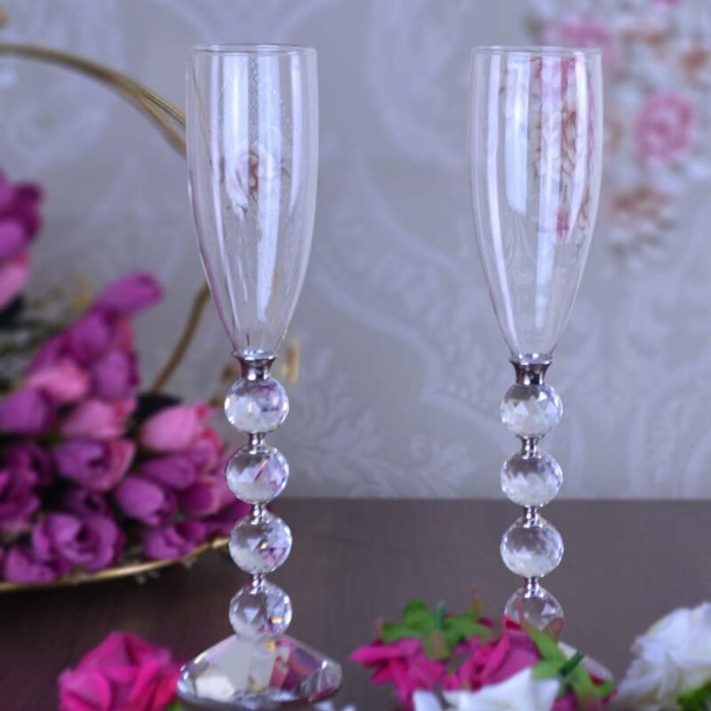 Crystal Stem Champagne Glasses (Set of 2)