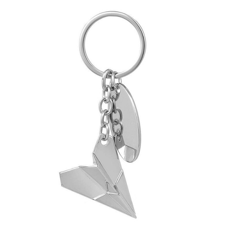 airplane-silver-keychain