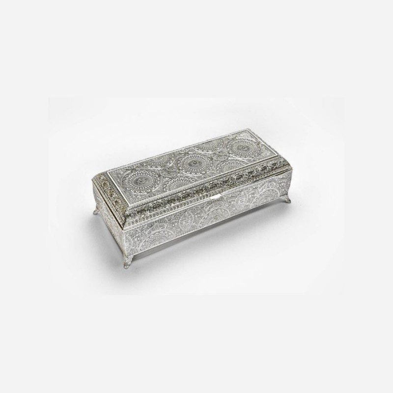 Rectangle Carved Silver Box
