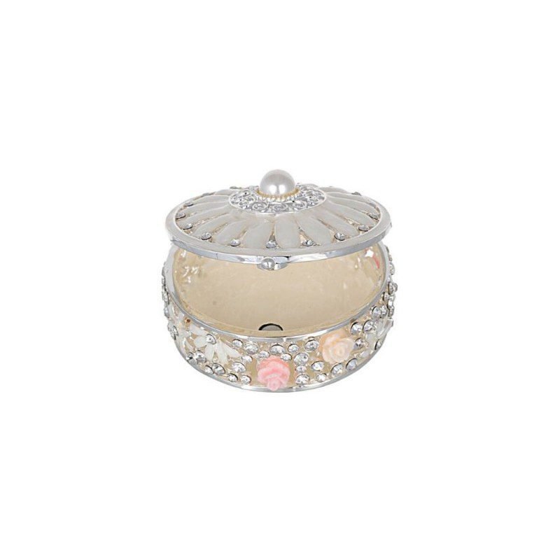 Crystal Studded Enameled Jewelry Box