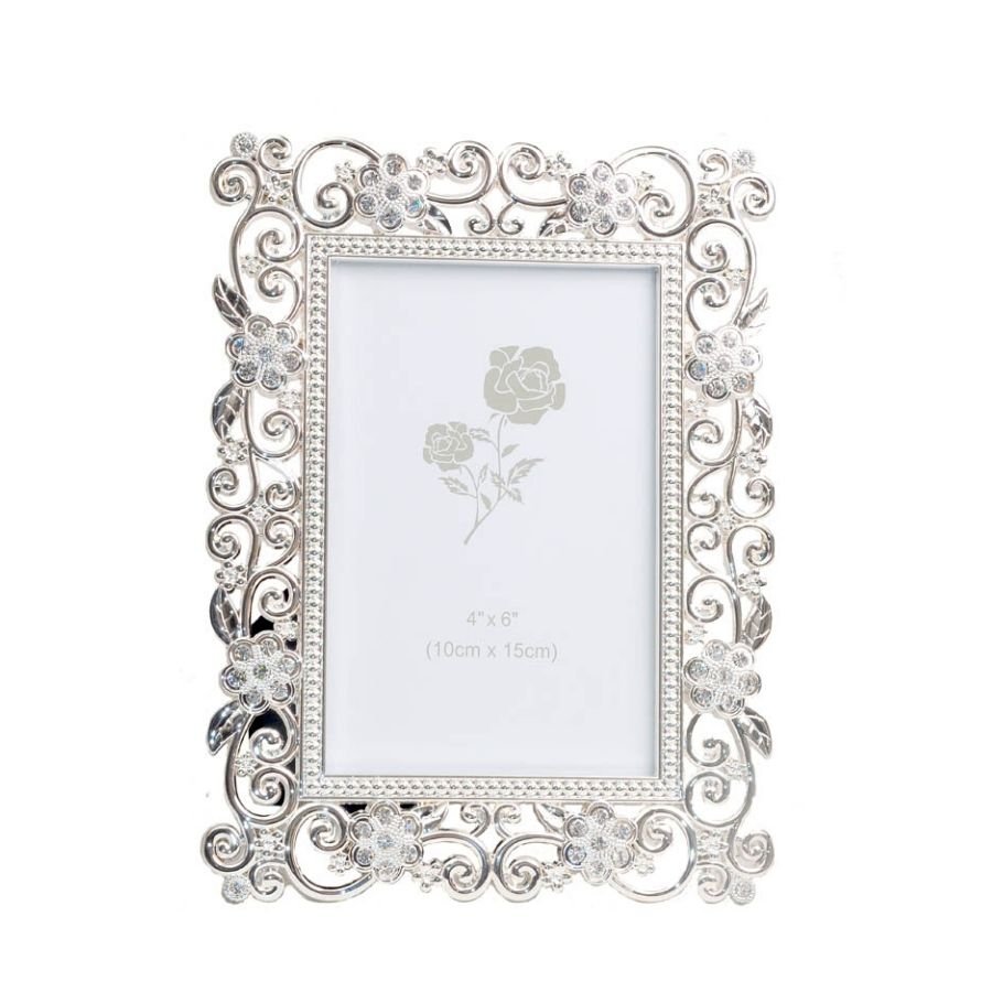 Enameled Photo Frame with Crystal