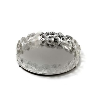 Flamboyant Petals  Round Silver Tray  ( Medium )