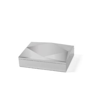 Tufted Design Jewelry Silver Box with Legs